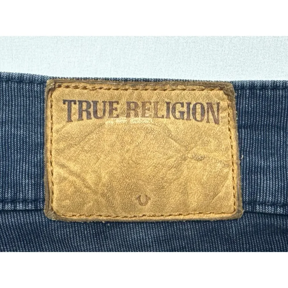 True Religion Men's Ricky Relaxed Straight Leg Blue Corduroy Pants - 33 (34x27)